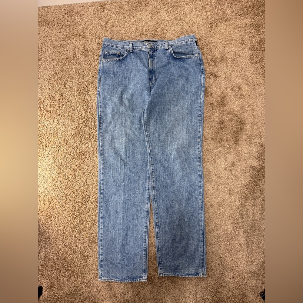 Vintage Y2K Versace Couture Jeans 36 , Light Blue, straight leg (Flaws)